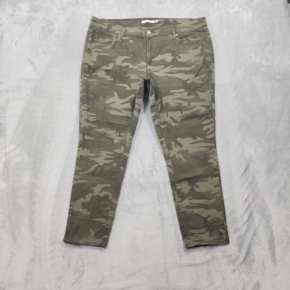 Levi's Jeans Womens 20W Green Camo High Rise 711 Skinny Camouflage Stretch Denim